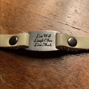 DILLON ROGERS Cream leather bracelet